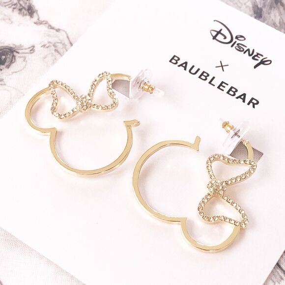 Disney x BAUBLEBAR - Minnie Mouse Outline Hoop Earrings - Picture 1 of 4